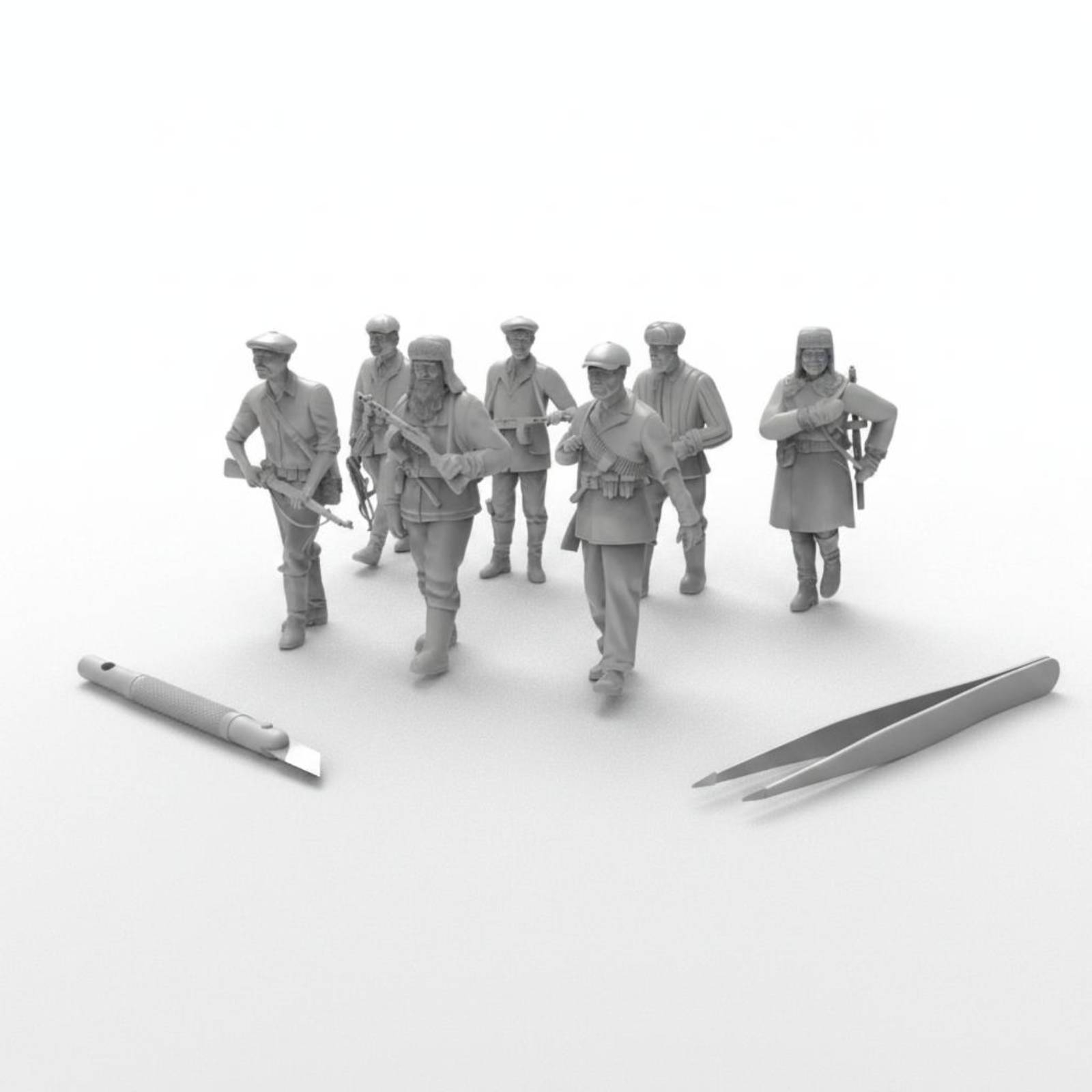 7 Pieces World War II Soldier  - Model Kit Figures ulasan dan harga