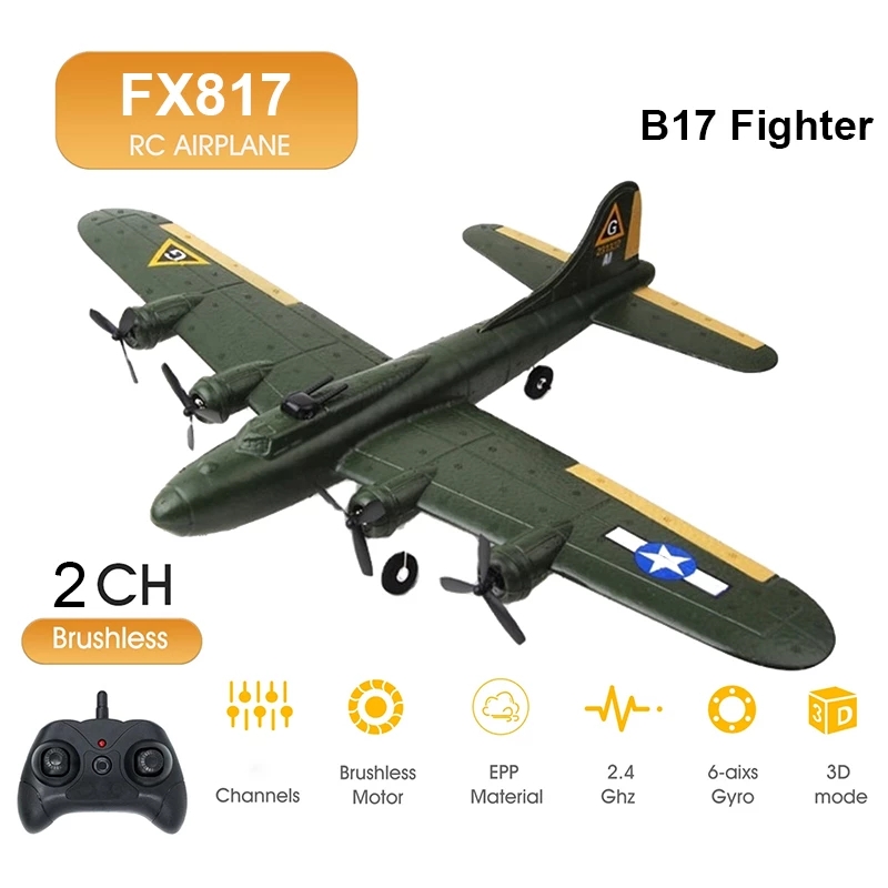 FX817 B17 RC Plane 2.4G 2CH Fi - Model Kit Spitfire ulasan dan harga
